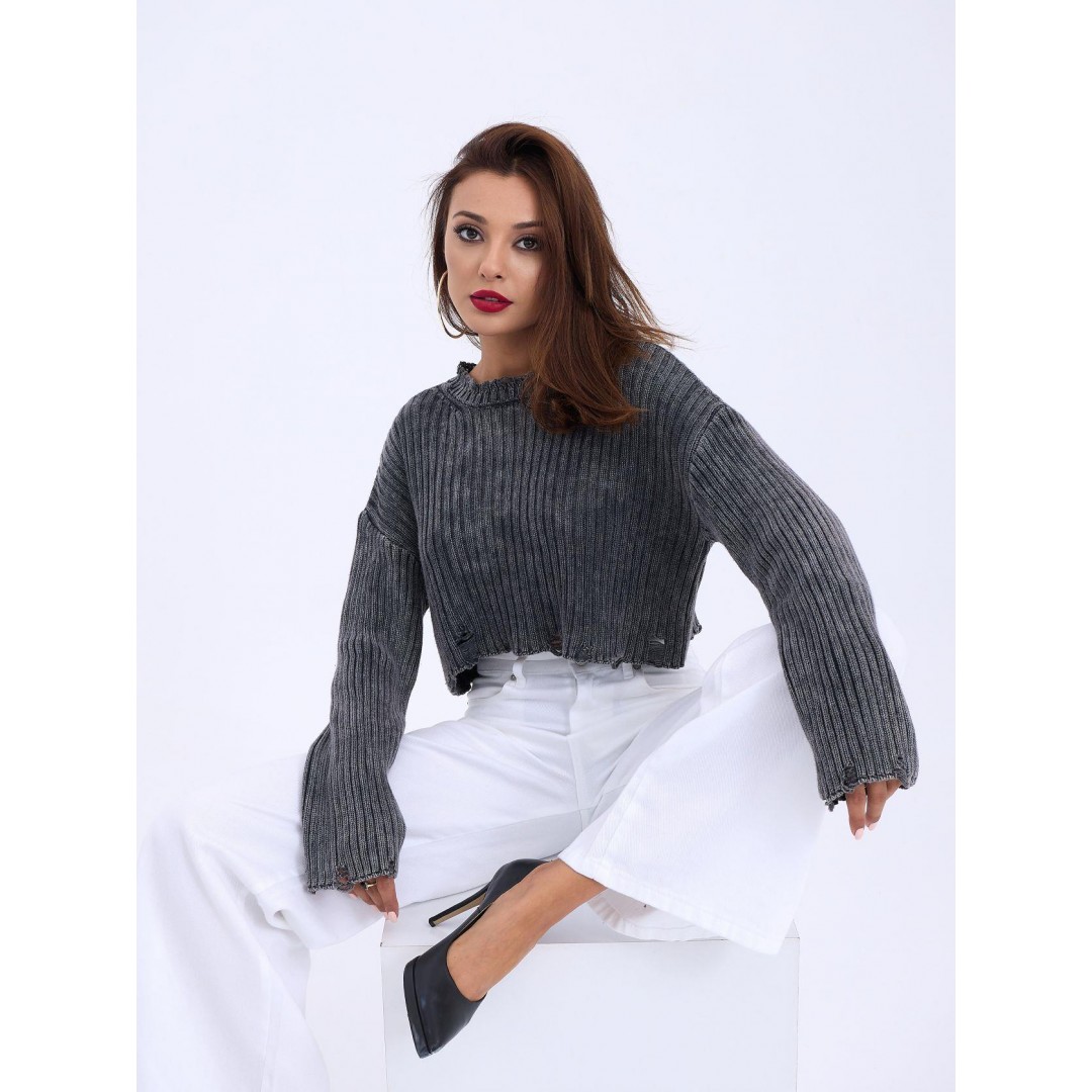 43191 TRİKO CROP KAZAK-SİYAH 143920 43191 TRİKO CROP KAZAK-SİYAH 143920