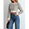 Kadın Uzun Kollu Balıkçı Yaka Crop Triko Bluz - 136180 Kadın Uzun Kollu Balıkçı Yaka Crop Triko Bluz - 136180