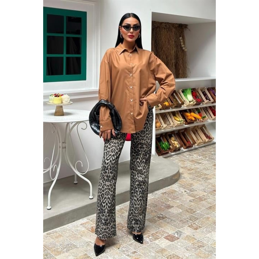 Klasik Oversize Poplin Gömlek 3421 158452