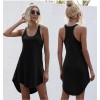 Kadın Kolsuz Halter Yaka Viskon Mini Elbise - 103454 Kadın Kolsuz Halter Yaka Viskon Mini Elbise - 103454