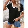 Kadın Kısa Kollu V Yakalı Viskon Bluz - 160669 Kadın Kısa Kollu V Yakalı Viskon Bluz - 160669