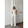 DEGAJE YAKA KOLSUZ BLUZ - PANTOLON TAKIM - Beyaz 163406 DEGAJE YAKA KOLSUZ BLUZ - PANTOLON TAKIM - Beyaz 163406