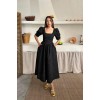 Siyah Balon Kollu Brode Elbise 158265 Siyah Balon Kollu Brode Elbise 158265