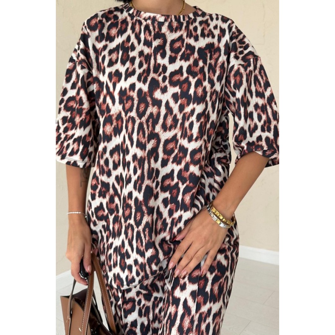 Leopar T-Shirt Ve Pantolon Takım 149945