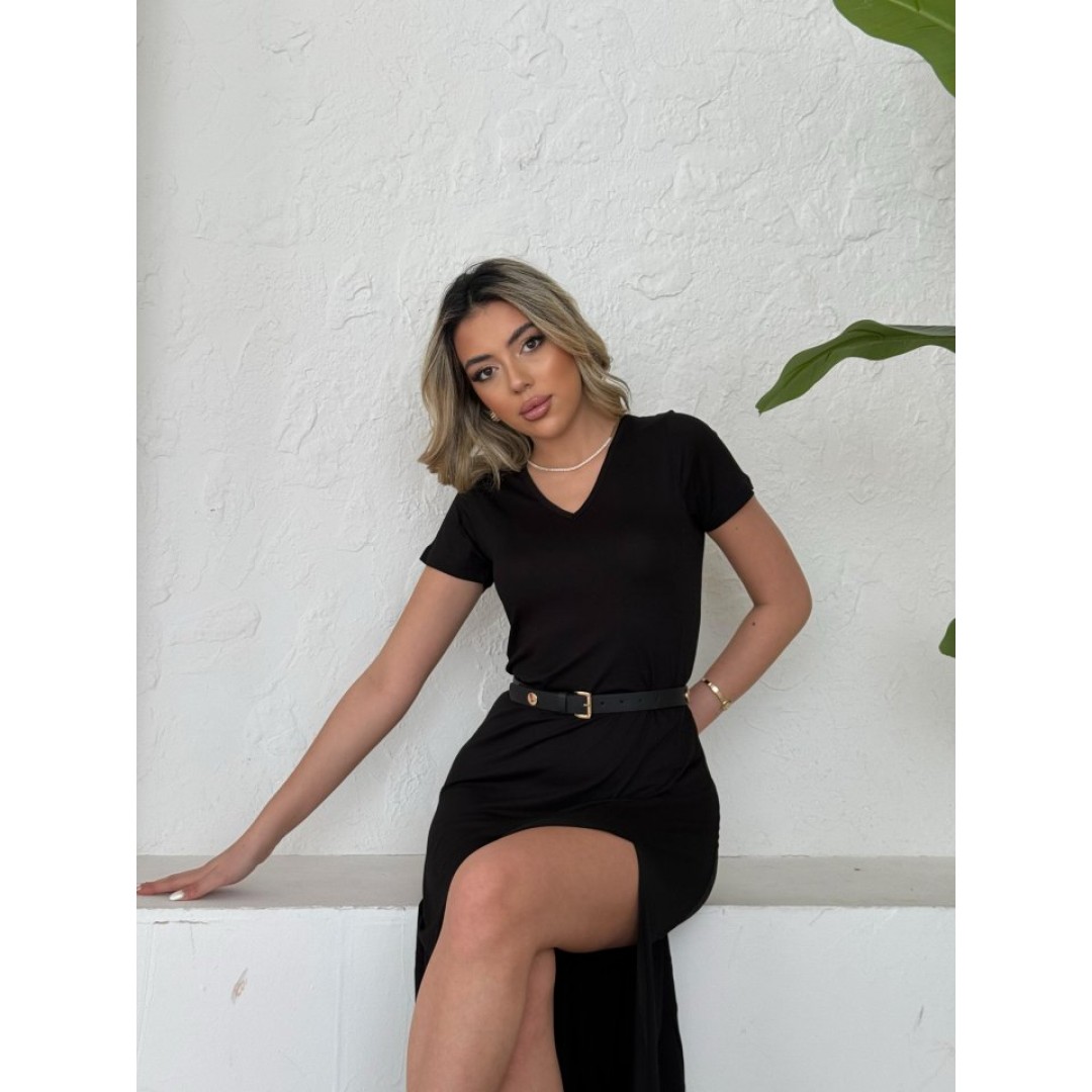 Kadın Kısa Kollu V Yaka Maxi Boy Elbise 124 Cm - 155121 Kadın Kısa Kollu V Yaka Maxi Boy Elbise 124 Cm - 155121