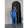 JAKAR KUMAŞ YELEK - PANTOLON TAKIM - Mavi 157449 JAKAR KUMAŞ YELEK - PANTOLON TAKIM - Mavi 157449