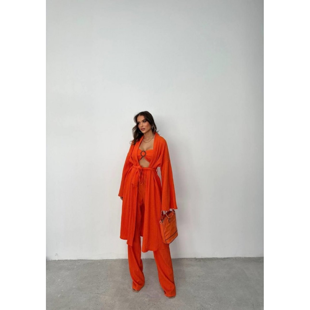 KRINKILL BÜSTİYER-PANTOLON-KİMONO TAKIM - Orange