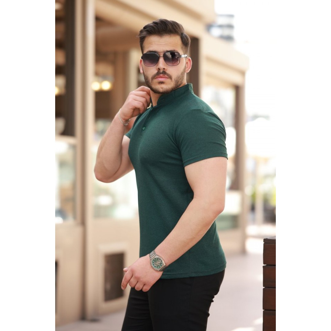 Erkek Hakim Yaka Dokuma Pamuklu Kumaş Kısa Kollu T-shirt 162318 Erkek Hakim Yaka Dokuma Pamuklu Kumaş Kısa Kollu T-shirt 162318