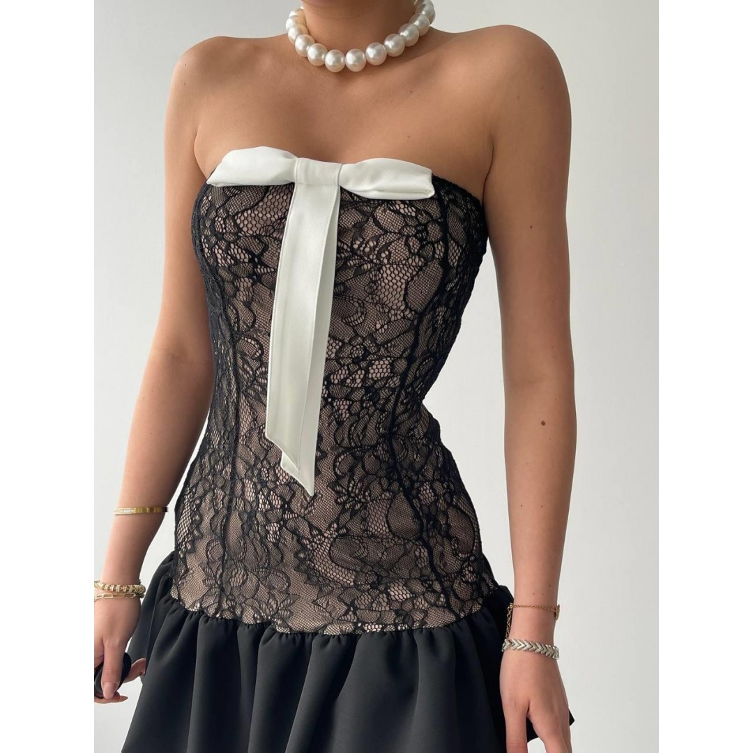 Vencover Straplez Elbise 147133 Vencover Straplez Elbise 147133