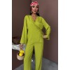 Kruvaze Model Klasik Pantolonlu Çupra Keten Takım 10191 159445