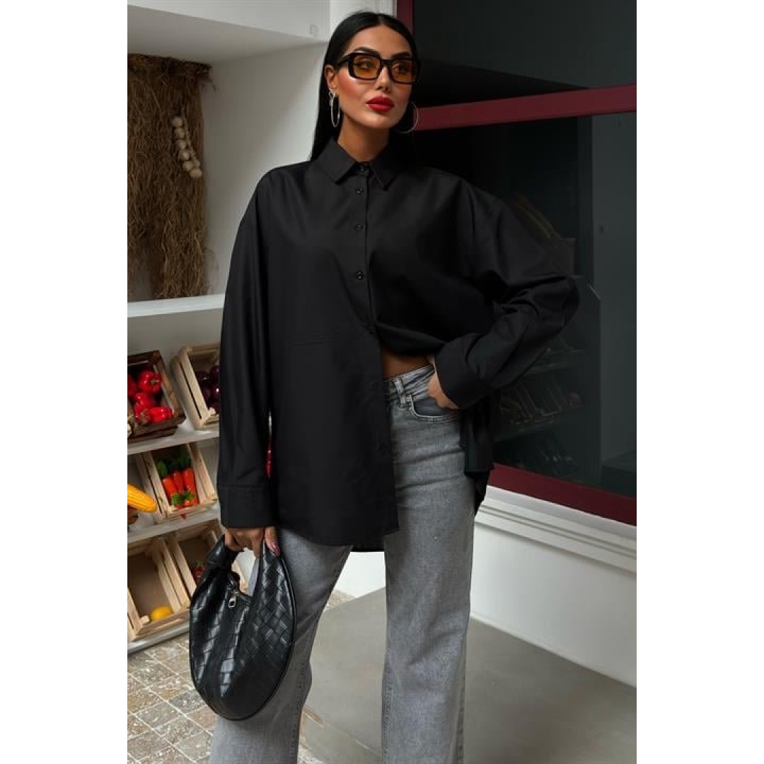 Klasik Oversize Poplin Gömlek 3421 158454