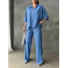 VARAKLI BLUZ PANTOLON TAKIM - Mavi 150781 VARAKLI BLUZ PANTOLON TAKIM - Mavi 150781