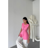 KETEN YELEK BELDEN OTURTMALISIRALI DÜĞME DETAYLI - Pembe - 154408 KETEN YELEK BELDEN OTURTMALISIRALI DÜĞME DETAYLI - Pembe - 154408