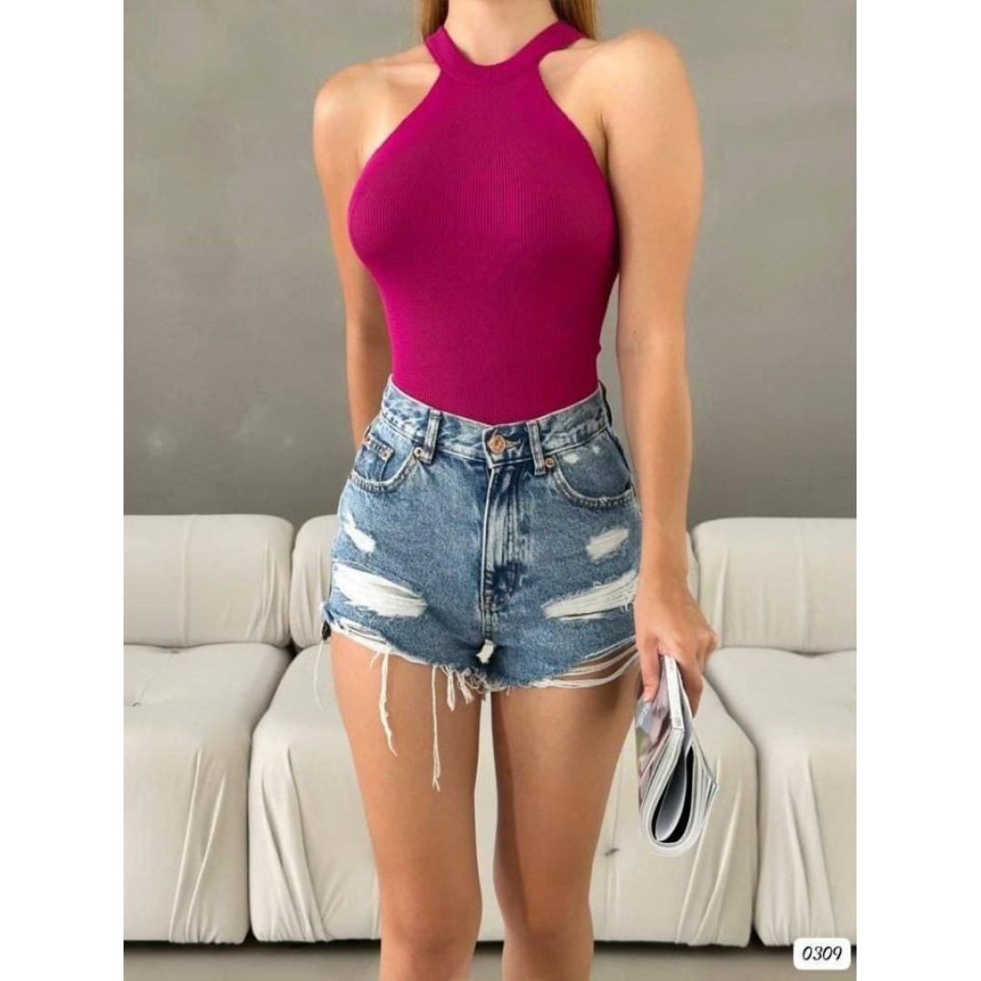 Kadın Sırt Dekolteli Triko Bluz - 153352 Kadın Sırt Dekolteli Triko Bluz - 153352
