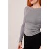 Yaka Detay Uzun Kollu Basic Gri Bluz 147411 Yaka Detay Uzun Kollu Basic Gri Bluz 147411