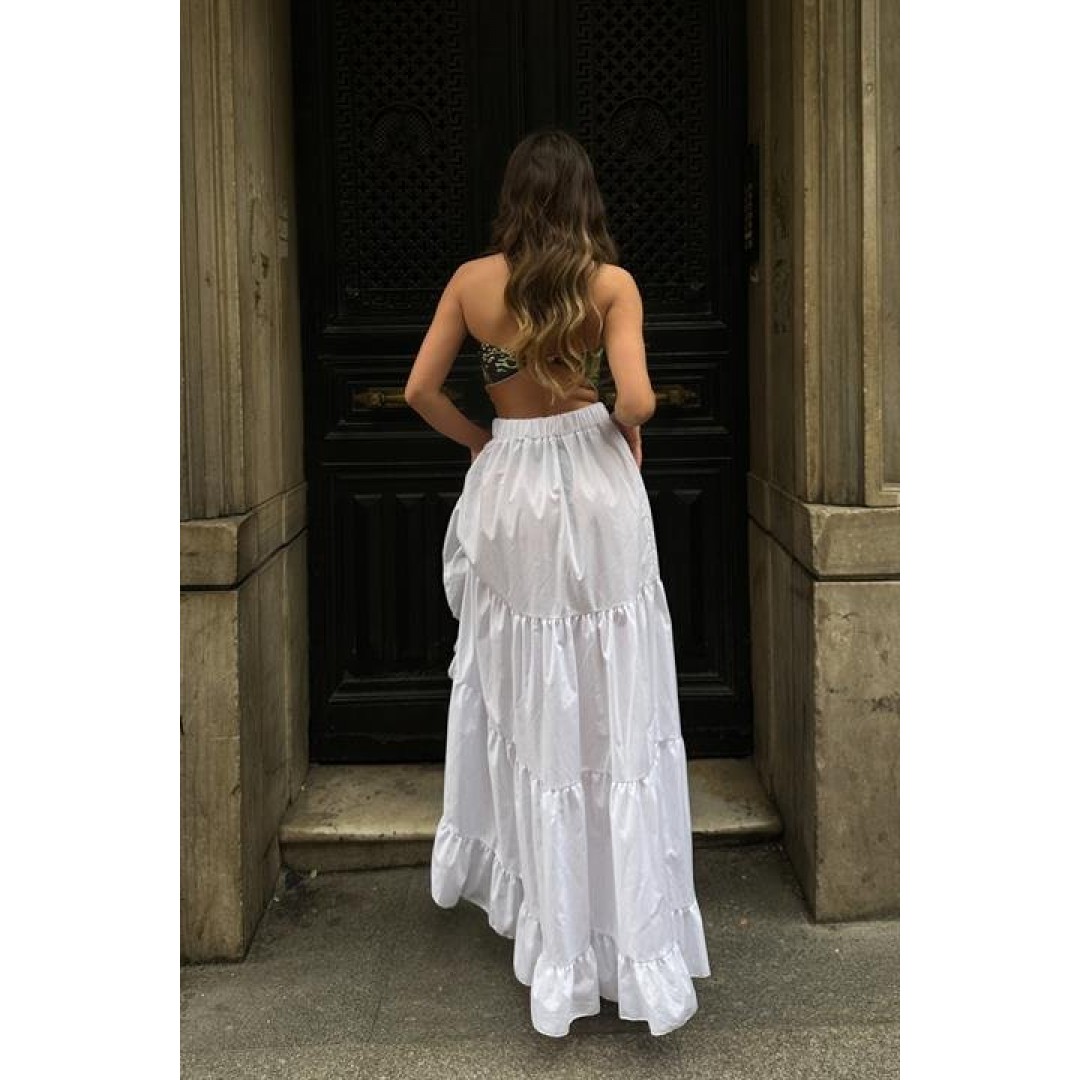 Audrey Fıfrlı Yırtmaç Detay Etek 4037 155232 Audrey Fıfrlı Yırtmaç Detay Etek 4037 155232