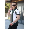 Erkek Kısa Kollu Polo Yakalı Blok Desenli Triko Bluz - 161492 Erkek Kısa Kollu Polo Yakalı Blok Desenli Triko Bluz - 161492
