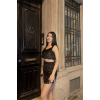 PÜSKÜL PAYET CROP BLUZ-KISA ETEK TAKIM - Siyah 153422 PÜSKÜL PAYET CROP BLUZ-KISA ETEK TAKIM - Siyah 153422