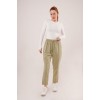 Bağlama Detaylı Cepli Yeşil Pantolon - 149590 Bağlama Detaylı Cepli Yeşil Pantolon - 149590