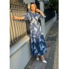 Kadın Uzun Kollu Bisiklet Yaka Geometrik Desen Baskılı Kuşak Dahil Maxi Boy Elbise - 133989 Kadın Uzun Kollu Bisiklet Yaka Geometrik Desen Baskılı Kuşak Dahil Maxi Boy Elbise - 133989