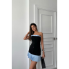 STRAPLEZ POLVİSKON ELBİSE MAVİ FIRFIR DETAYLI - Siyah 159508 STRAPLEZ POLVİSKON ELBİSE MAVİ FIRFIR DETAYLI - Siyah 159508