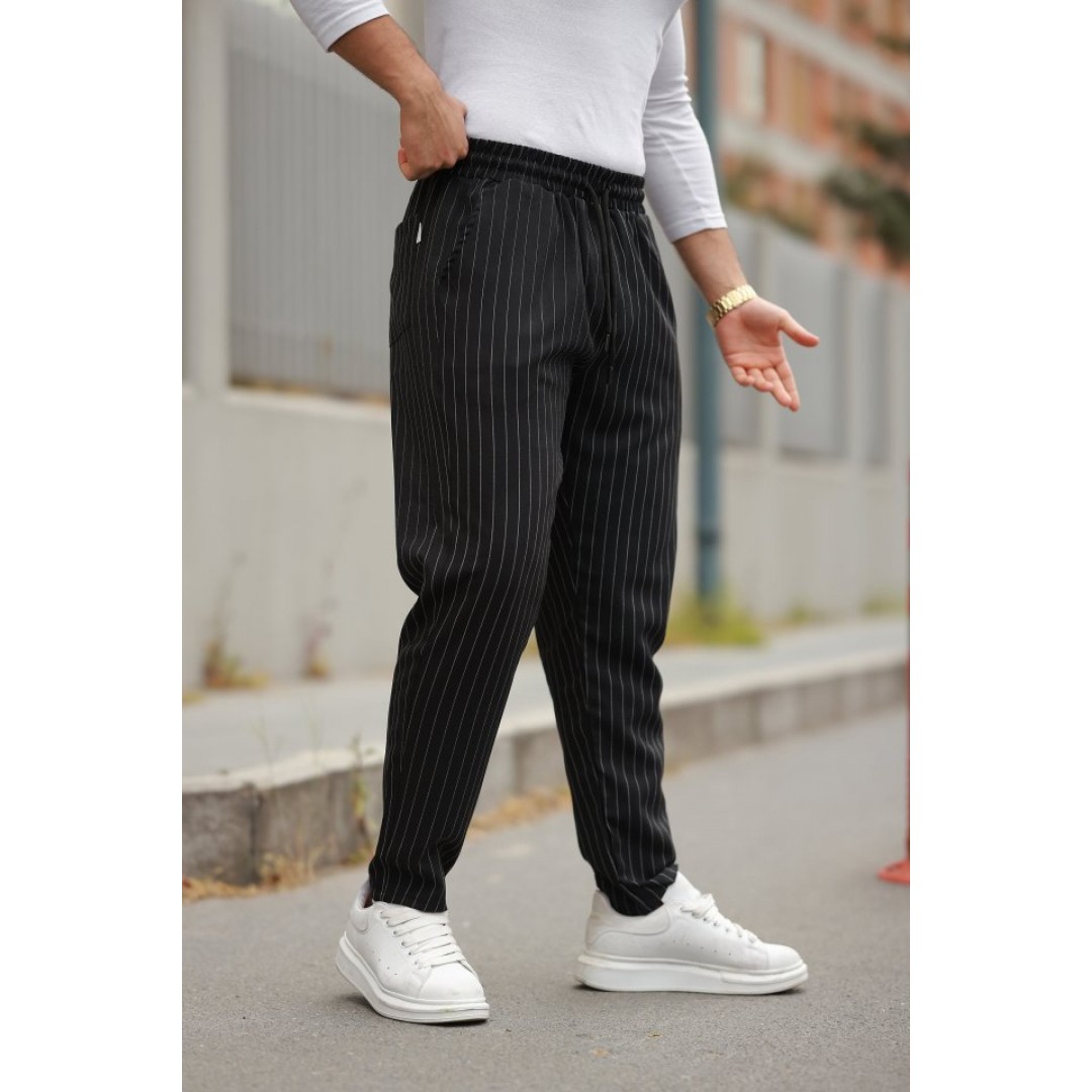 Erkek Beli Bağcıklı çizgili Pantolon - 160691 Erkek Beli Bağcıklı çizgili Pantolon - 160691