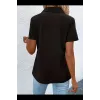 Kadın Kısa Kollu Ceket Yaka önü Fermuarlı Cep Detay Kısa Kol Ithal Krep Bluz - 159155 Kadın Kısa Kollu Ceket Yaka önü Fermuarlı Cep Detay Kısa Kol Ithal Krep Bluz - 159155