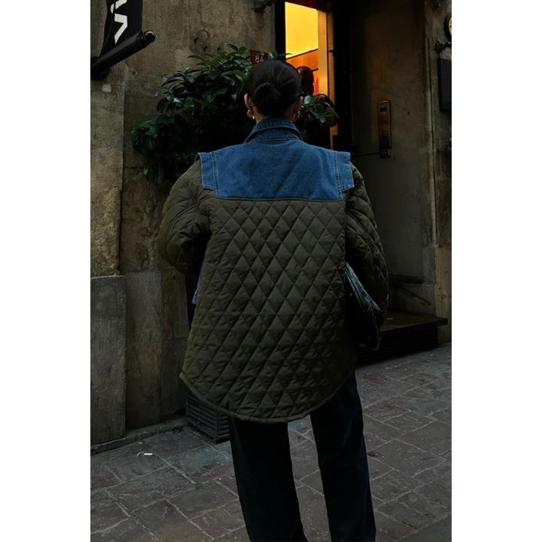 Denim Garnili Kapitone Ceket 7071 158408 Denim Garnili Kapitone Ceket 7071 158408