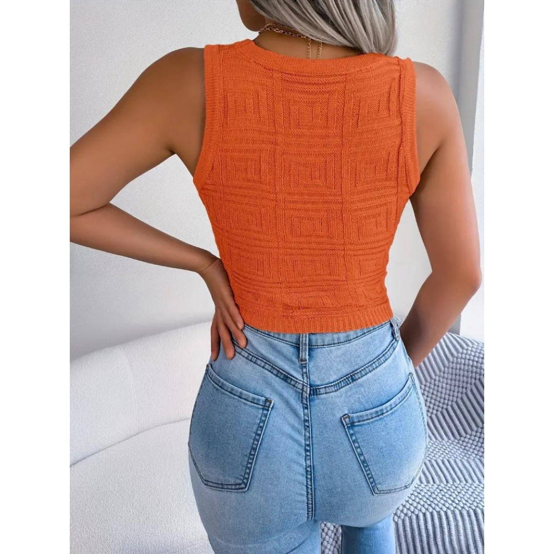 Kadın Askılı Bisiklet Yaka Güpüs Dekolteli Triko Crop Bluz 157308 Kadın Askılı Bisiklet Yaka Güpüs Dekolteli Triko Crop Bluz 157308
