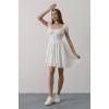 Beli Korseli Mini Elbise - Beyaz - 162835 Beli Korseli Mini Elbise - Beyaz - 162835