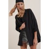 3900 Oversize Uzun Basic Gömlek - Siyah 90093 3900 Oversize Uzun Basic Gömlek - Siyah 90093