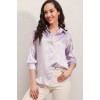 3964 Hafif Dökümlü Saten Gömlek - B.Lila 90362 3964 Hafif Dökümlü Saten Gömlek - B.Lila 90362