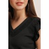 0467 V Yaka Örme Bluz - Siyah 90445 0467 V Yaka Örme Bluz - Siyah 90445