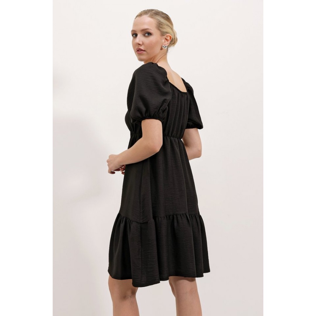 2351 Kloş Poplin Elbise - A.Siyah 90877 2351 Kloş Poplin Elbise - A.Siyah 90877