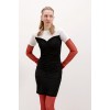 2472 Büzgülü Mini Elbise - Siyah 95532 2472 Büzgülü Mini Elbise - Siyah 95532