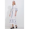 2479 Desenli Keten Elbise - Beyaz 96057 2479 Desenli Keten Elbise - Beyaz 96057