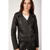 1025 Suni Deri Biker Ceket - Siyah 144753 1025 Suni Deri Biker Ceket - Siyah 144753