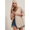 3900 Oversize Uzun Basic Gömlek - Krem 144772 3900 Oversize Uzun Basic Gömlek - Krem 144772