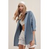 3900 Oversize Uzun Basic Gömlek - İndigo 144773 3900 Oversize Uzun Basic Gömlek - İndigo 144773