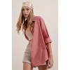 3900 Oversize Uzun Basic Gömlek - Gül Kurusu 144776 3900 Oversize Uzun Basic Gömlek - Gül Kurusu 144776
