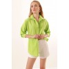 3900 Oversize Uzun Basic Gömlek - Çağla 144778 3900 Oversize Uzun Basic Gömlek - Çağla 144778