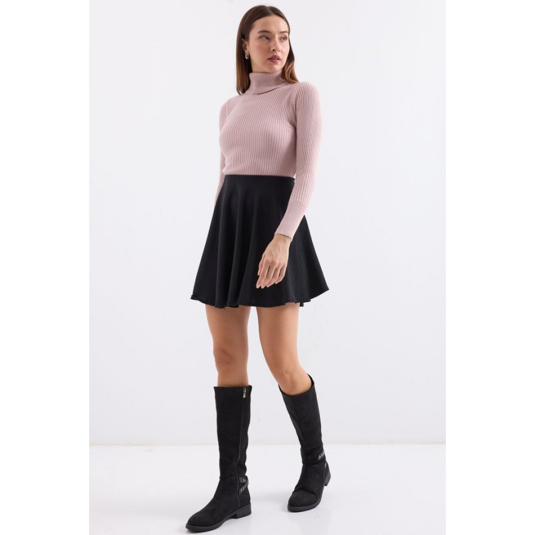 10311 Balıkçı Yaka Triko Kazak - Pembe 144805