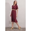 2292 Kemerli Elbise - Bordo 144839
