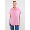 20120 Oversize Kısa Kollu Gömlek - Pembe 144861