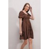 2351 Kloş Poplin Elbise - Kahverengi 144944 2351 Kloş Poplin Elbise - Kahverengi 144944