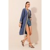 5865 Nakışlı Örme Uzun Kimono - İndigo - 144946 5865 Nakışlı Örme Uzun Kimono - İndigo - 144946