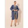 5865 Nakışlı Örme Uzun Kimono - İndigo - 144946 5865 Nakışlı Örme Uzun Kimono - İndigo - 144946