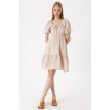 2351 Kloş Poplin Elbise - Bej 144972