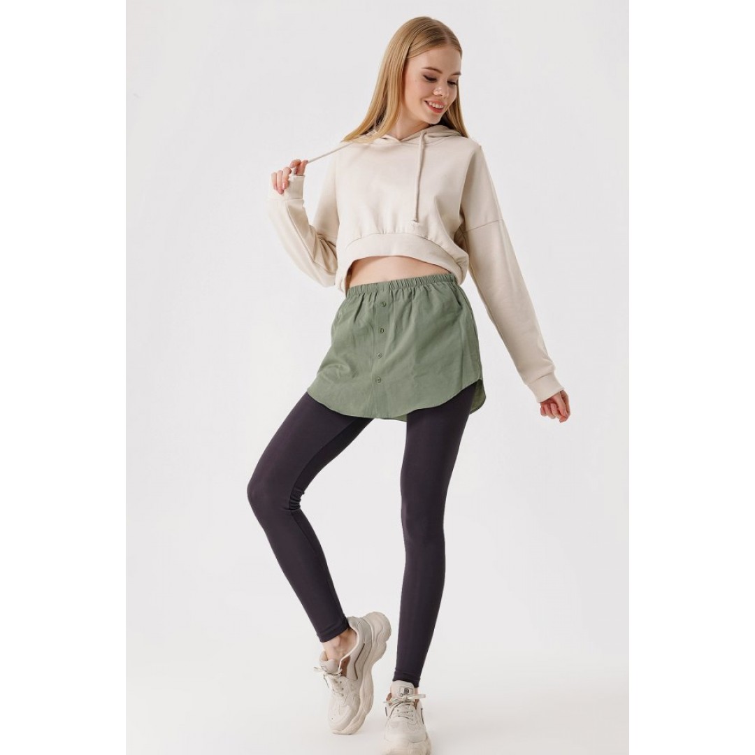 1888 Sweatshirt Ve Kazak Altı Gömlek Etek - Haki 144980 1888 Sweatshirt Ve Kazak Altı Gömlek Etek - Haki 144980