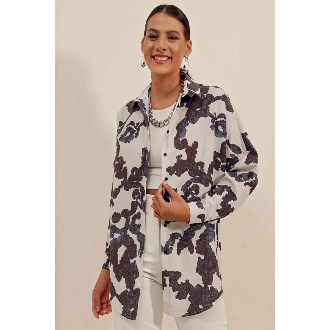 3900 Oversize Uzun Basic Gömlek - D. Siyah 144995 3900 Oversize Uzun Basic Gömlek - D. Siyah 144995